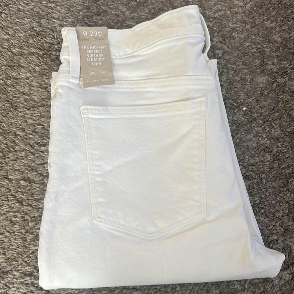 The Tall Mid-Rise Perfect Vintage Straight Jean in Tile White - Picture 7 of 8